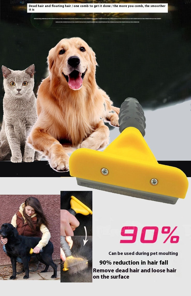 KFX-0503869 Dog Hair Removal Comb in Stainless Steel - Small, Medium, and Large Sizes Available