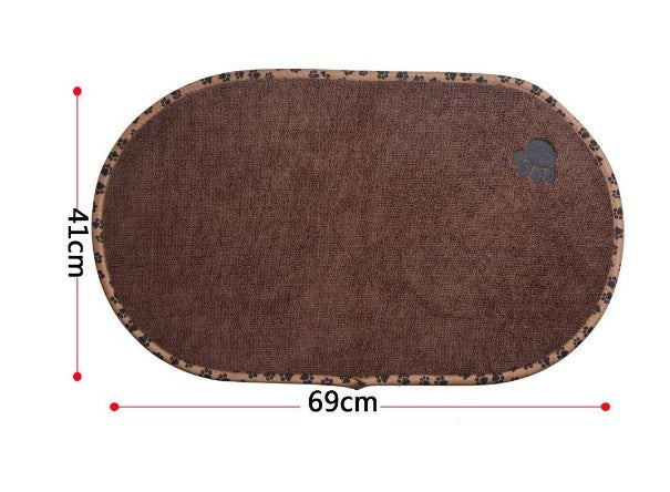 KFX-0504125 Microfiber Anti-Slip Dog and Cat Bowl Place Mat - Removable and Washable Pet Food Mat