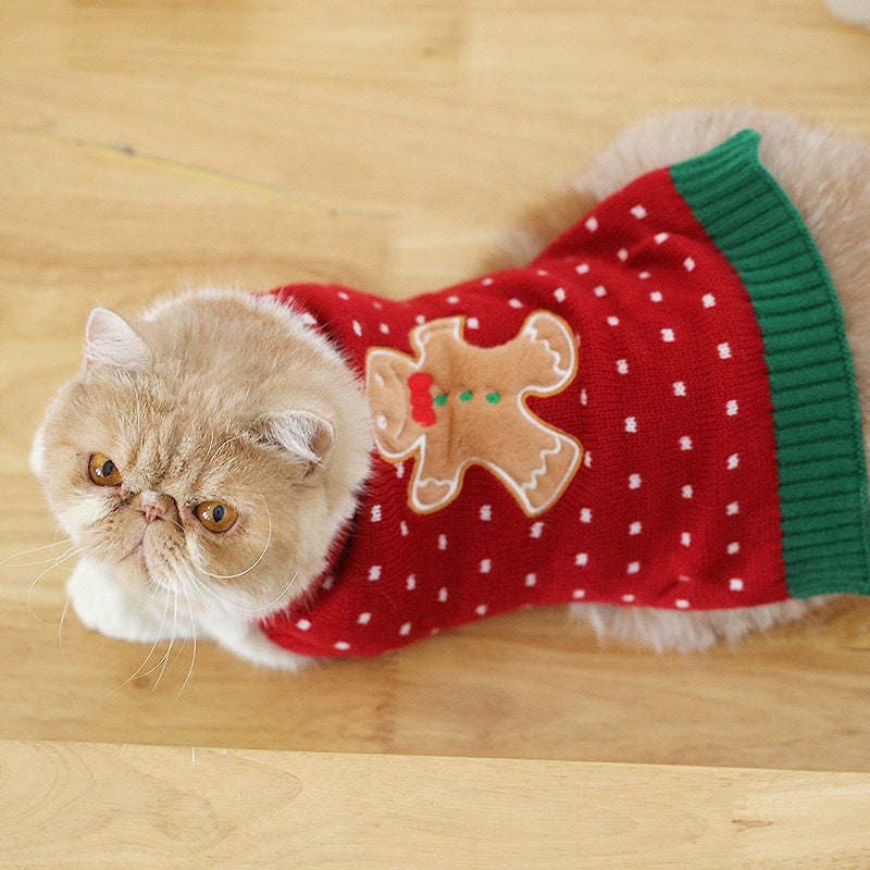 KFX-0506045 Cozy Blue Cat Sweater for Autumn and Winter, Bulky Acrylic, Various Sizes Available