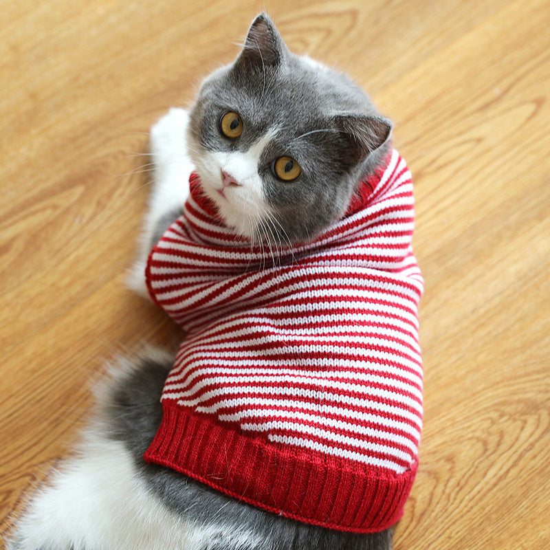 KFX-0506045 Cozy Blue Cat Sweater for Autumn and Winter, Bulky Acrylic, Various Sizes Available