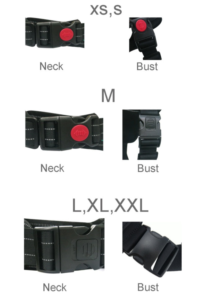 KFX-0507325 Explosion-Proof Nylon Chest Harness Leash for Pets - Breathable, Wear-Resistant with Locking Buckle