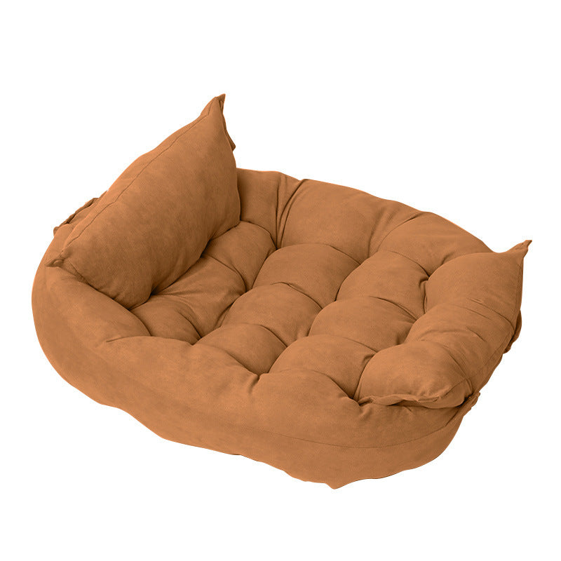 KFX-0508093 Customizable Multifunctional Folding Square Pet Cushion - Soft Deerskin Velvet with PP Cotton Filling, Stylish Design in Five Colors