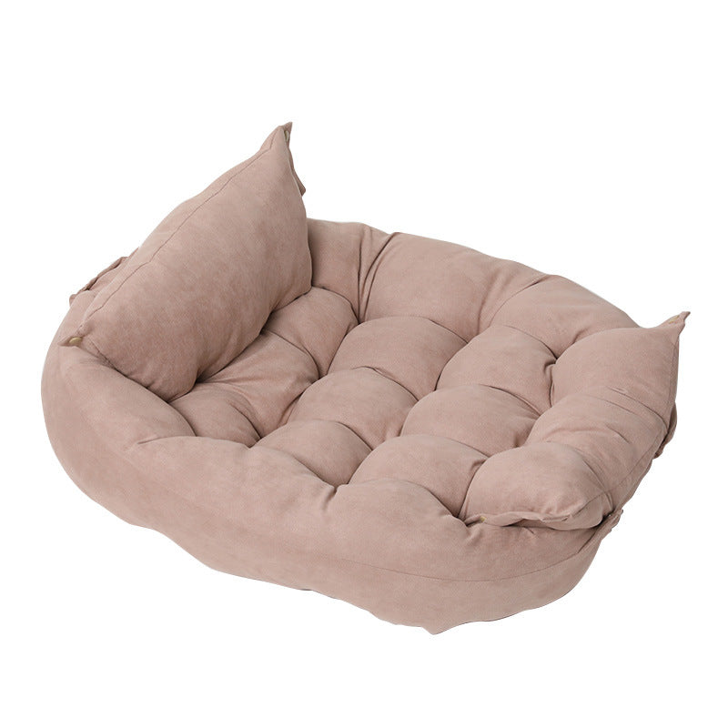 KFX-0508093 Customizable Multifunctional Folding Square Pet Cushion - Soft Deerskin Velvet with PP Cotton Filling, Stylish Design in Five Colors