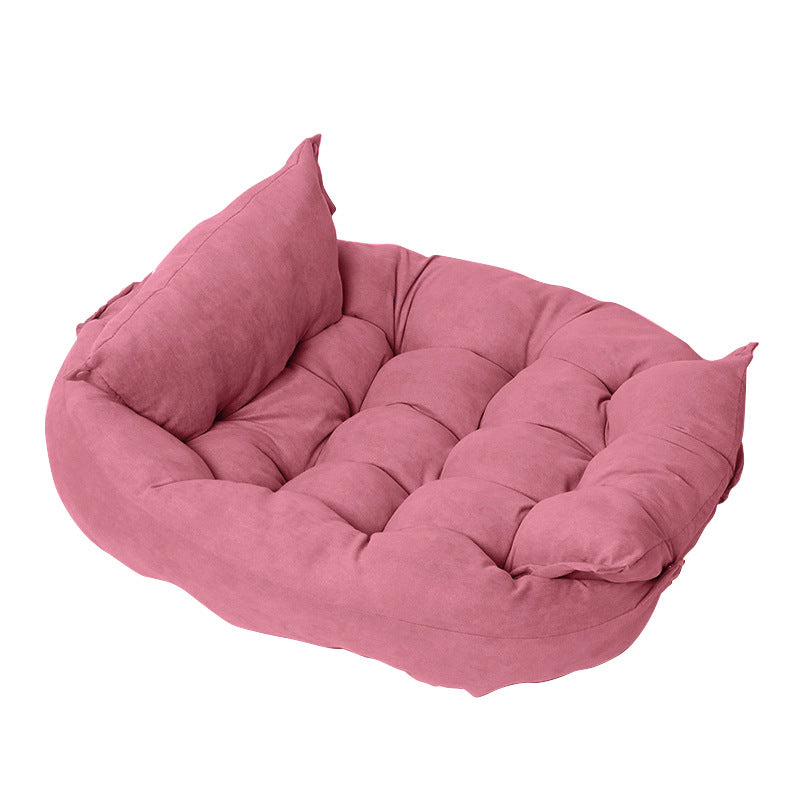 KFX-0508093 Customizable Multifunctional Folding Square Pet Cushion - Soft Deerskin Velvet with PP Cotton Filling, Stylish Design in Five Colors