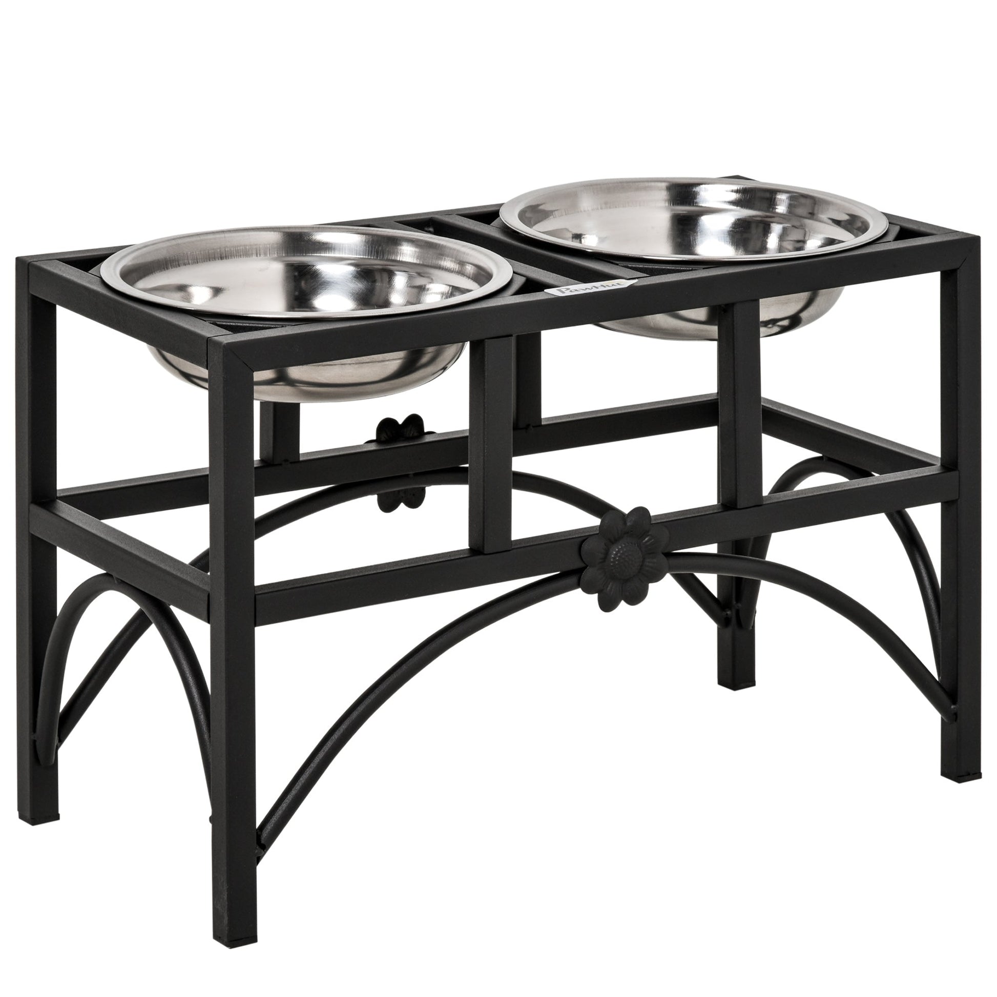 KFX-0508221 Elevated Double Stainless Steel Dog Food Bowl Feeding Station with Non-Slip Metal Base