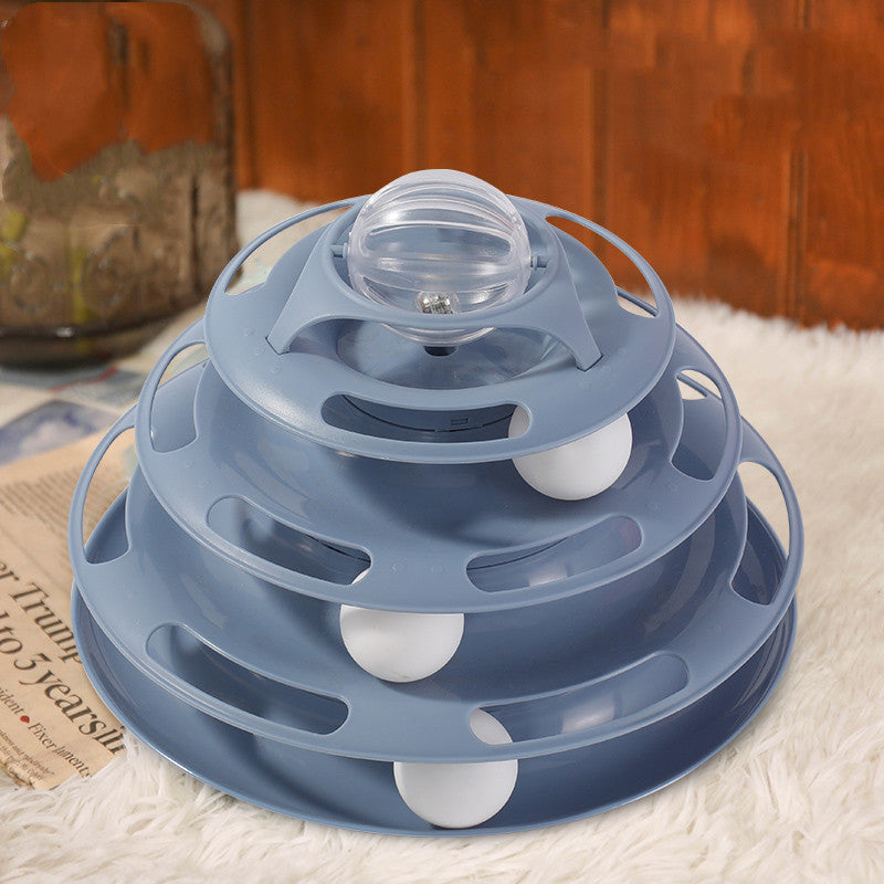 KFX-0508861 Square Cat Turntable Toy - Bite Resistant, Plastic Design for Fun and Engagement