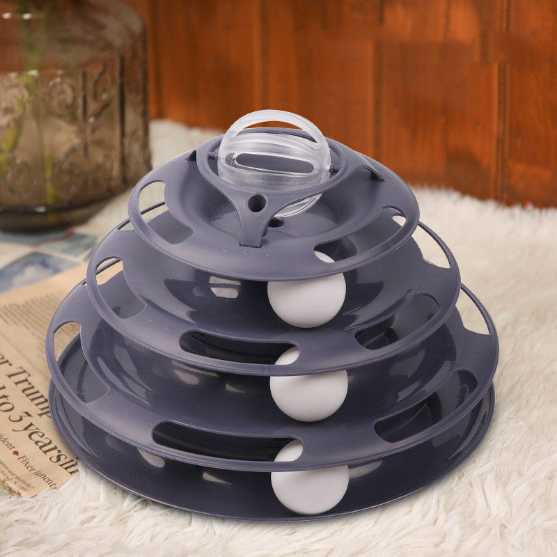KFX-0508861 Square Cat Turntable Toy - Bite Resistant, Plastic Design for Fun and Engagement