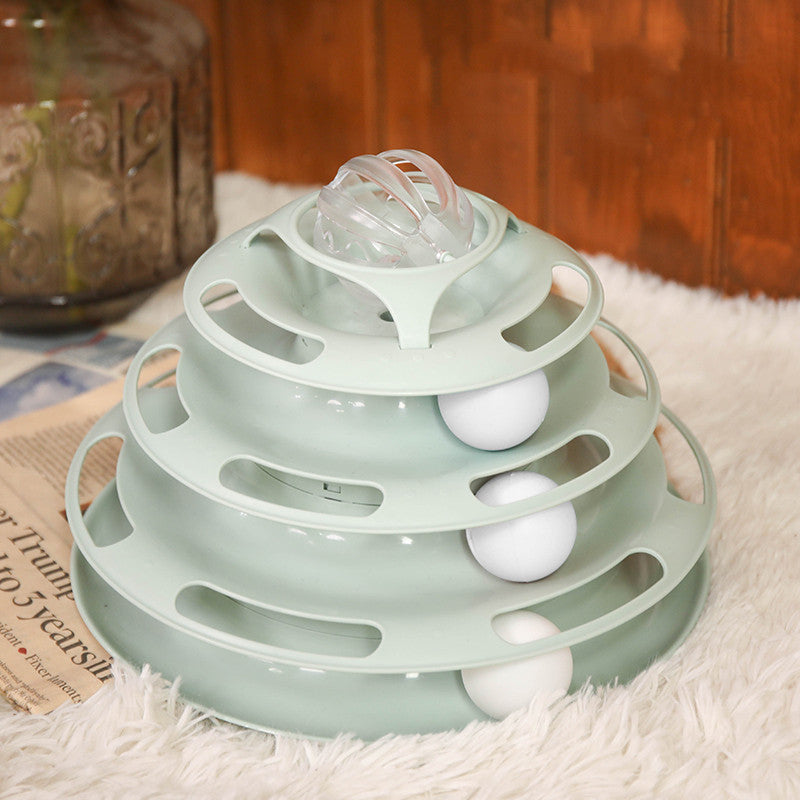 KFX-0508861 Square Cat Turntable Toy - Bite Resistant, Plastic Design for Fun and Engagement