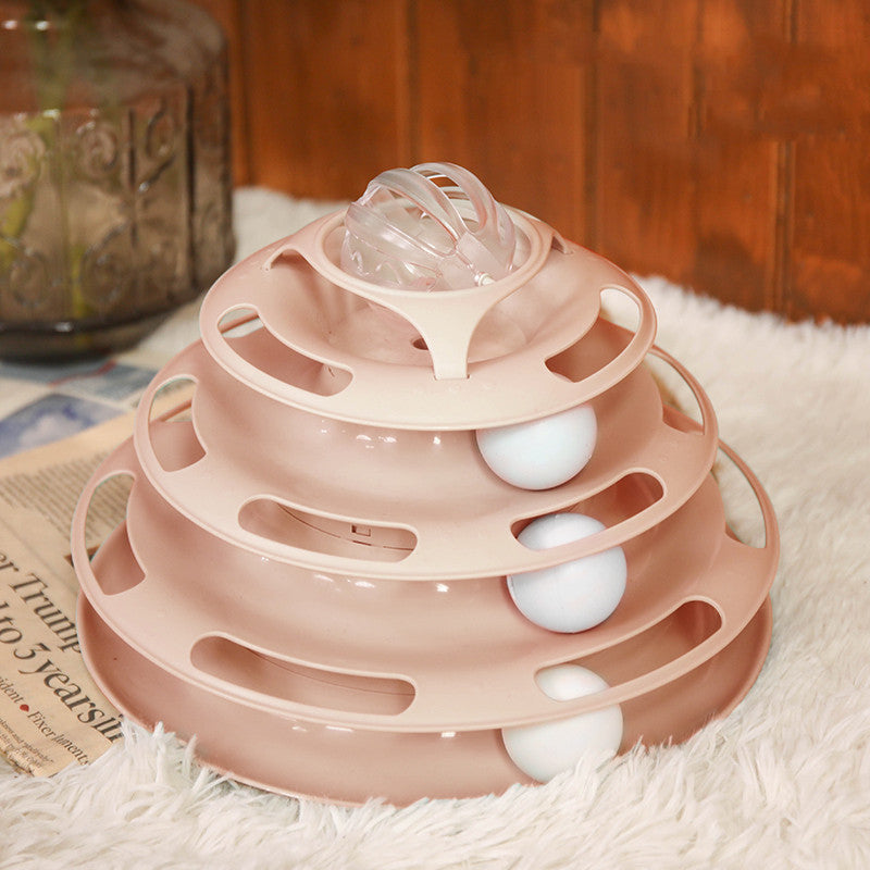 KFX-0508861 Square Cat Turntable Toy - Bite Resistant, Plastic Design for Fun and Engagement