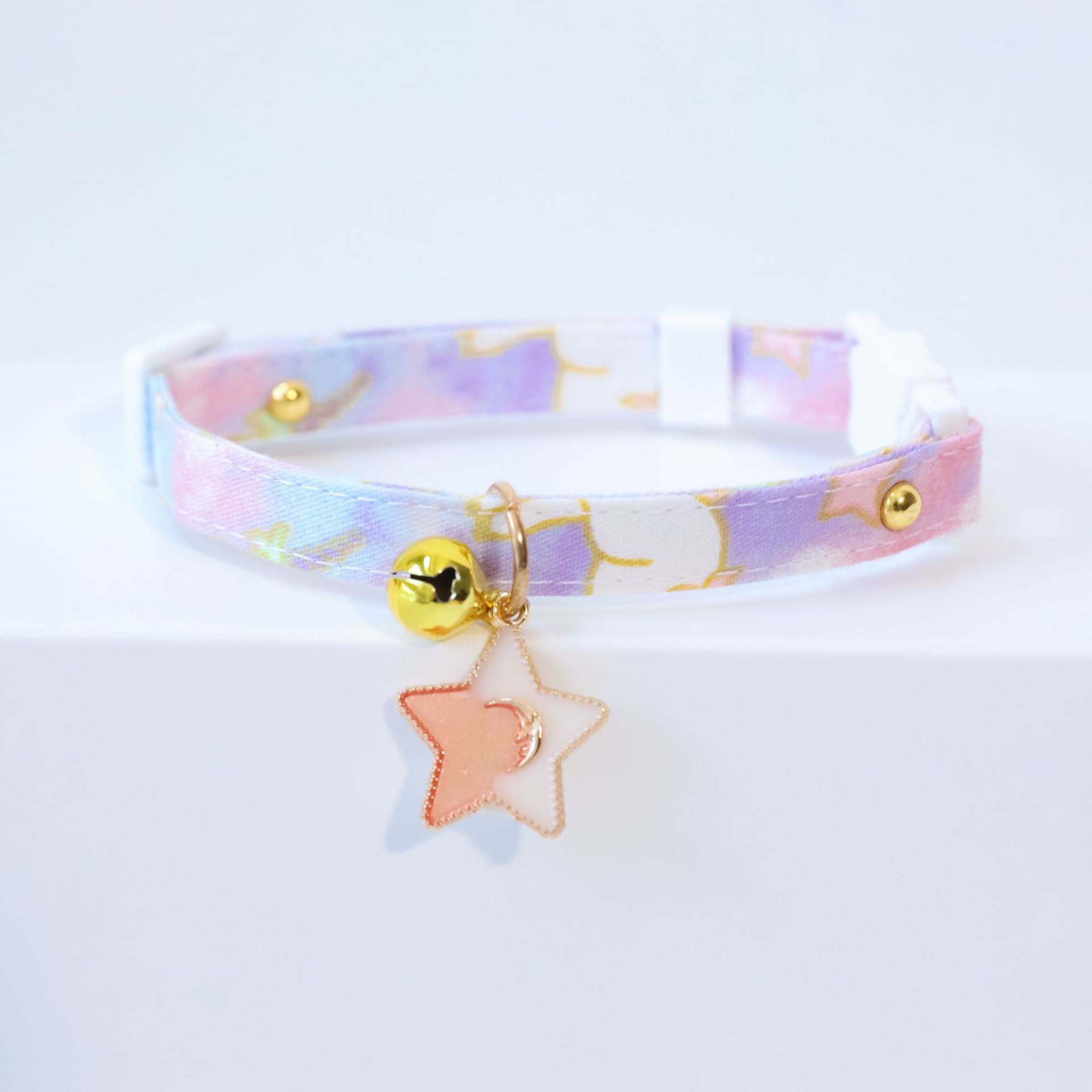KFX-0510013 Cute Adjustable Cloth Dog Collar with Safety Buckle - XS to M Sizes Available