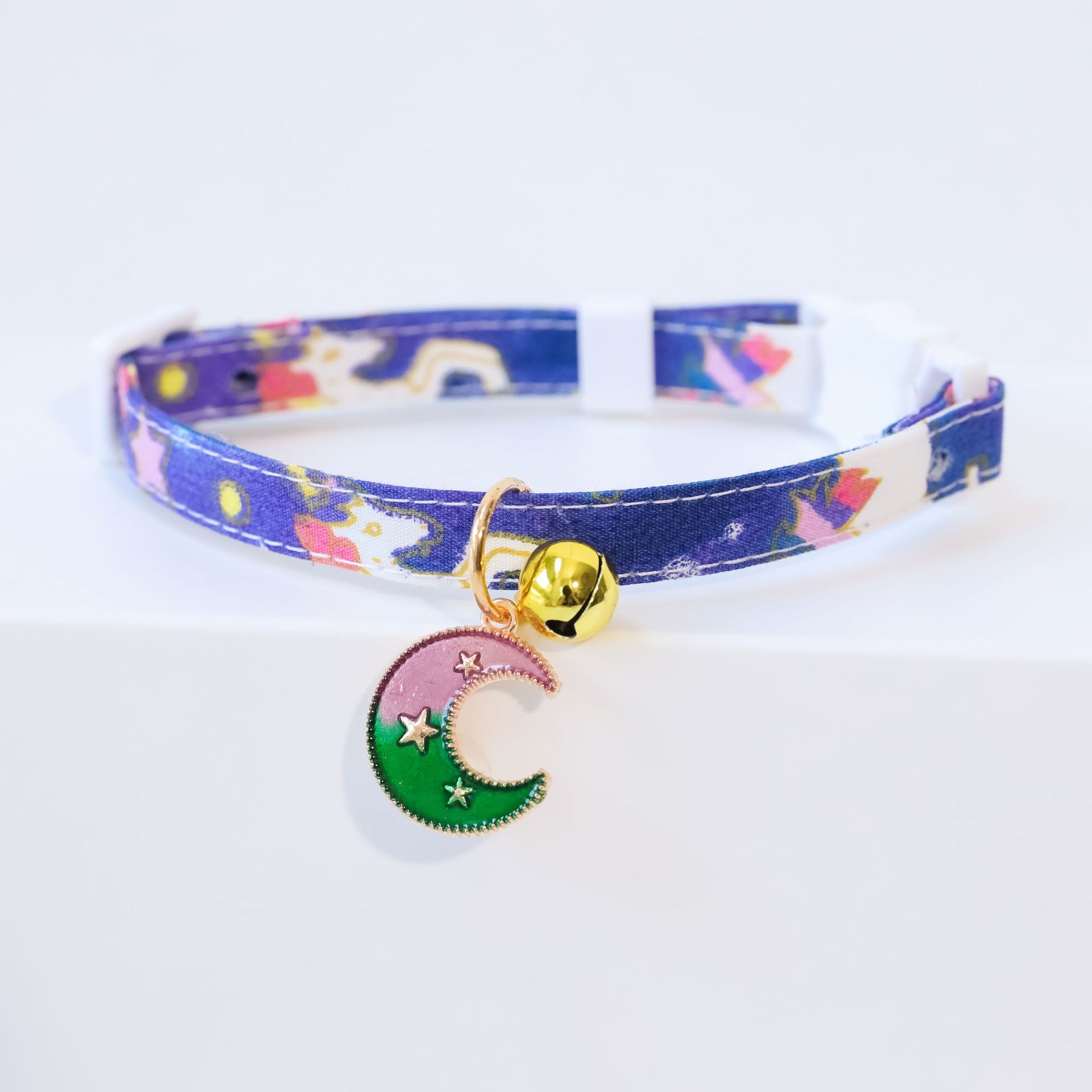 KFX-0510013 Cute Adjustable Cloth Dog Collar with Safety Buckle - XS to M Sizes Available