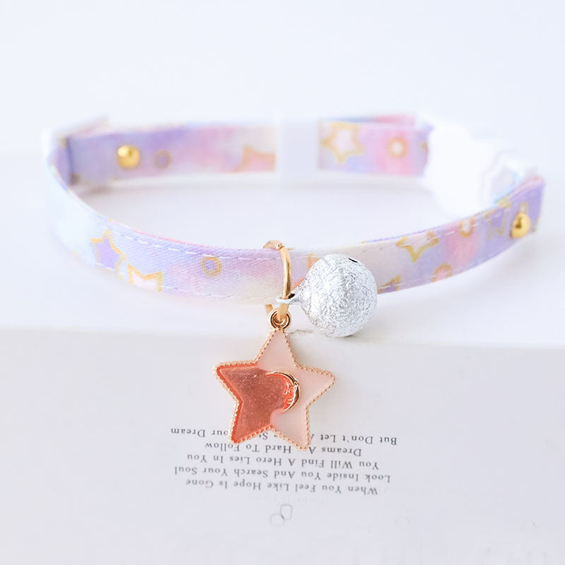 KFX-0510013 Cute Adjustable Cloth Dog Collar with Safety Buckle - XS to M Sizes Available