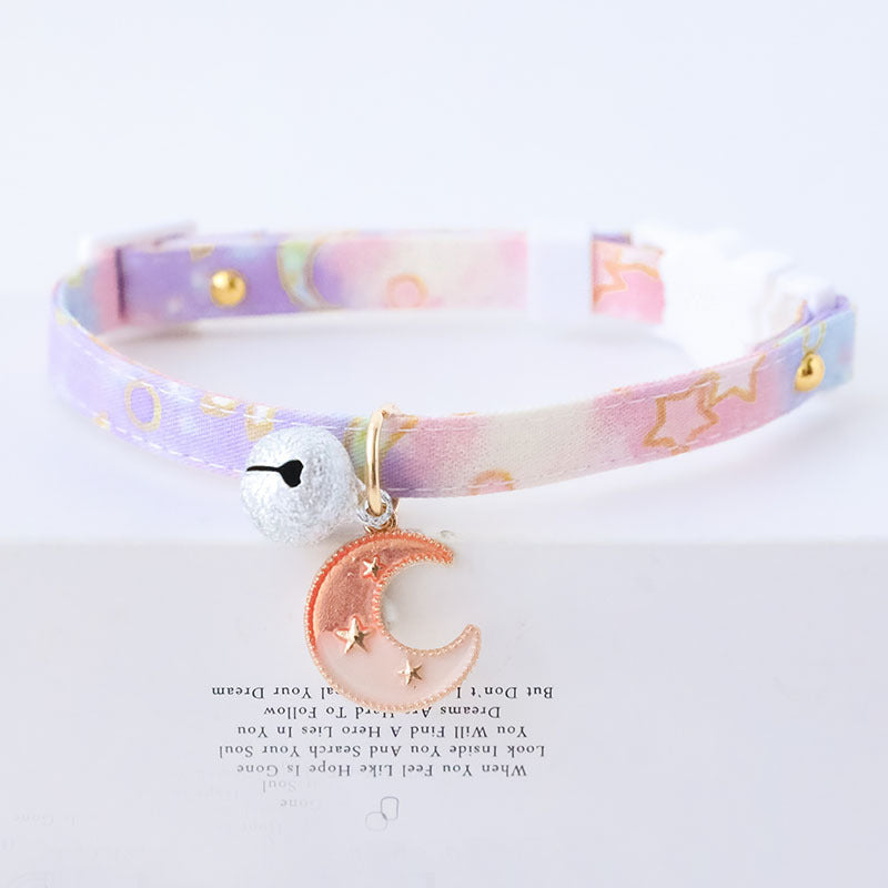 KFX-0510013 Cute Adjustable Cloth Dog Collar with Safety Buckle - XS to M Sizes Available