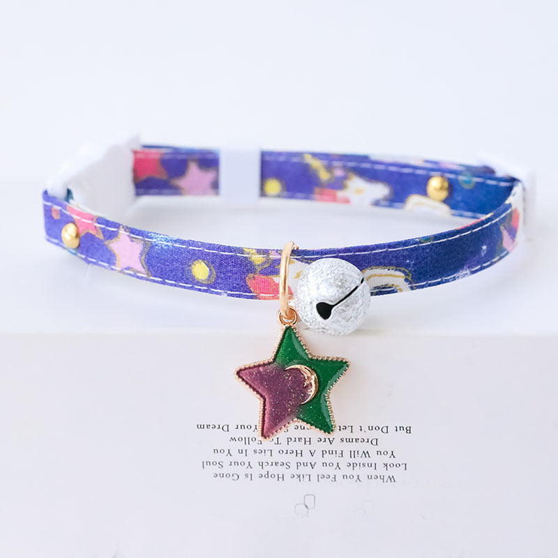 KFX-0510013 Cute Adjustable Cloth Dog Collar with Safety Buckle - XS to M Sizes Available
