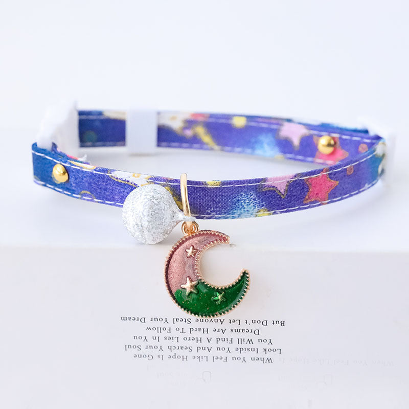 KFX-0510013 Cute Adjustable Cloth Dog Collar with Safety Buckle - XS to M Sizes Available