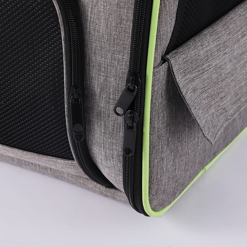 KFX-0512061 Large Capacity Portable Pet Backpack in Gray or Black - Breathable Oxford Cloth Design