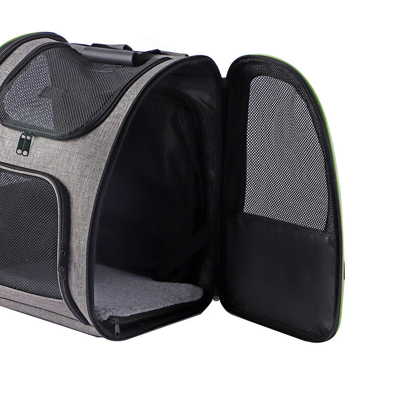 KFX-0512061 Large Capacity Portable Pet Backpack in Gray or Black - Breathable Oxford Cloth Design
