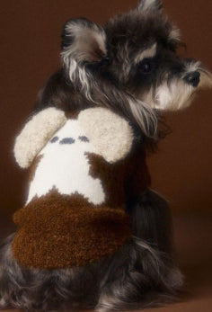 KFX-0512573 Sleeveless Three-Dimensional Ear Sweater Vest for Small Dogs in Beige and Coffee Colors