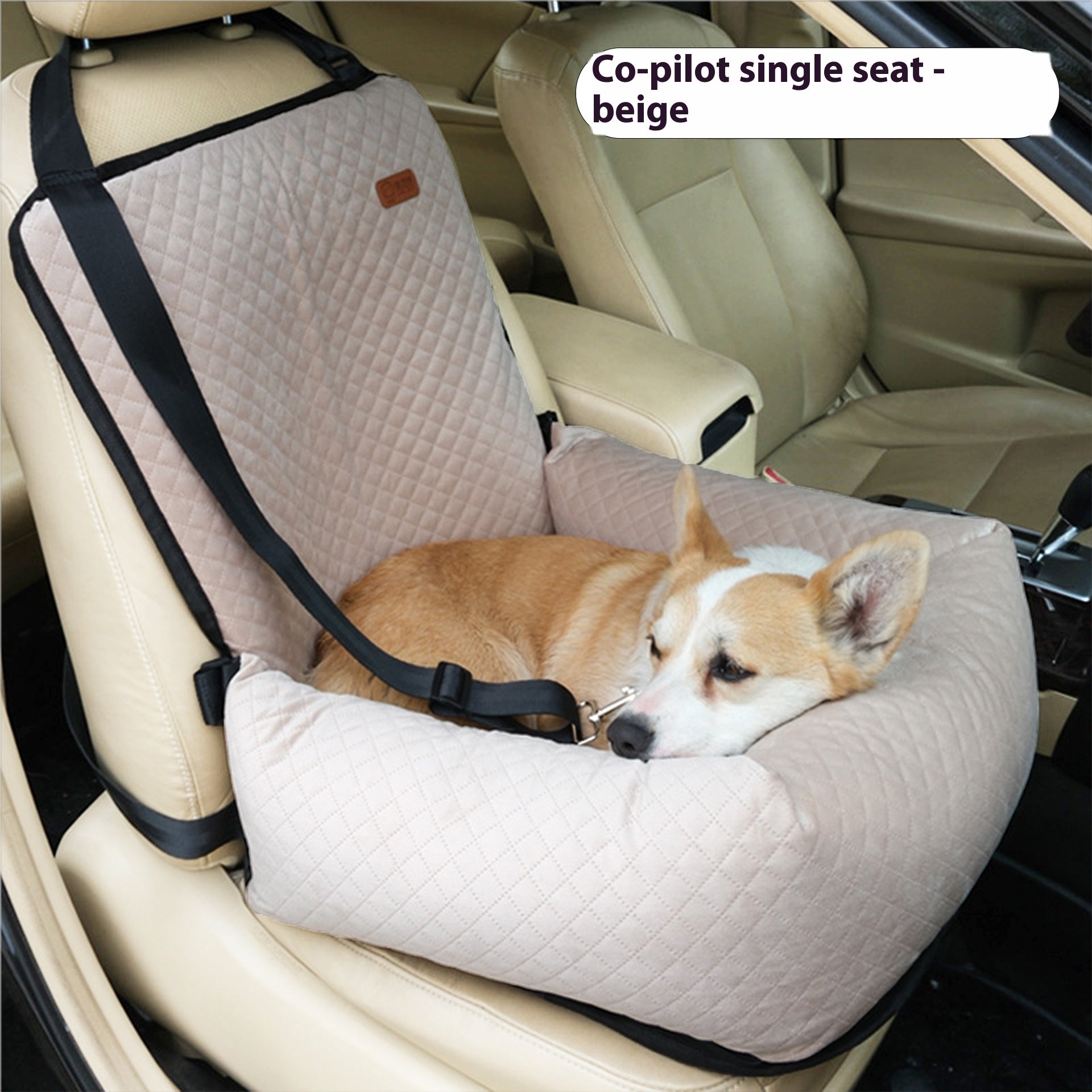 KFX-0512829 Portable Dog Car Seat Cushion - Black Plaid, Gray Plaid, Beige Plaid, Navy Grid, Green Plaid, Coffee Plaid, Pink Plaid - 52x50x58cm