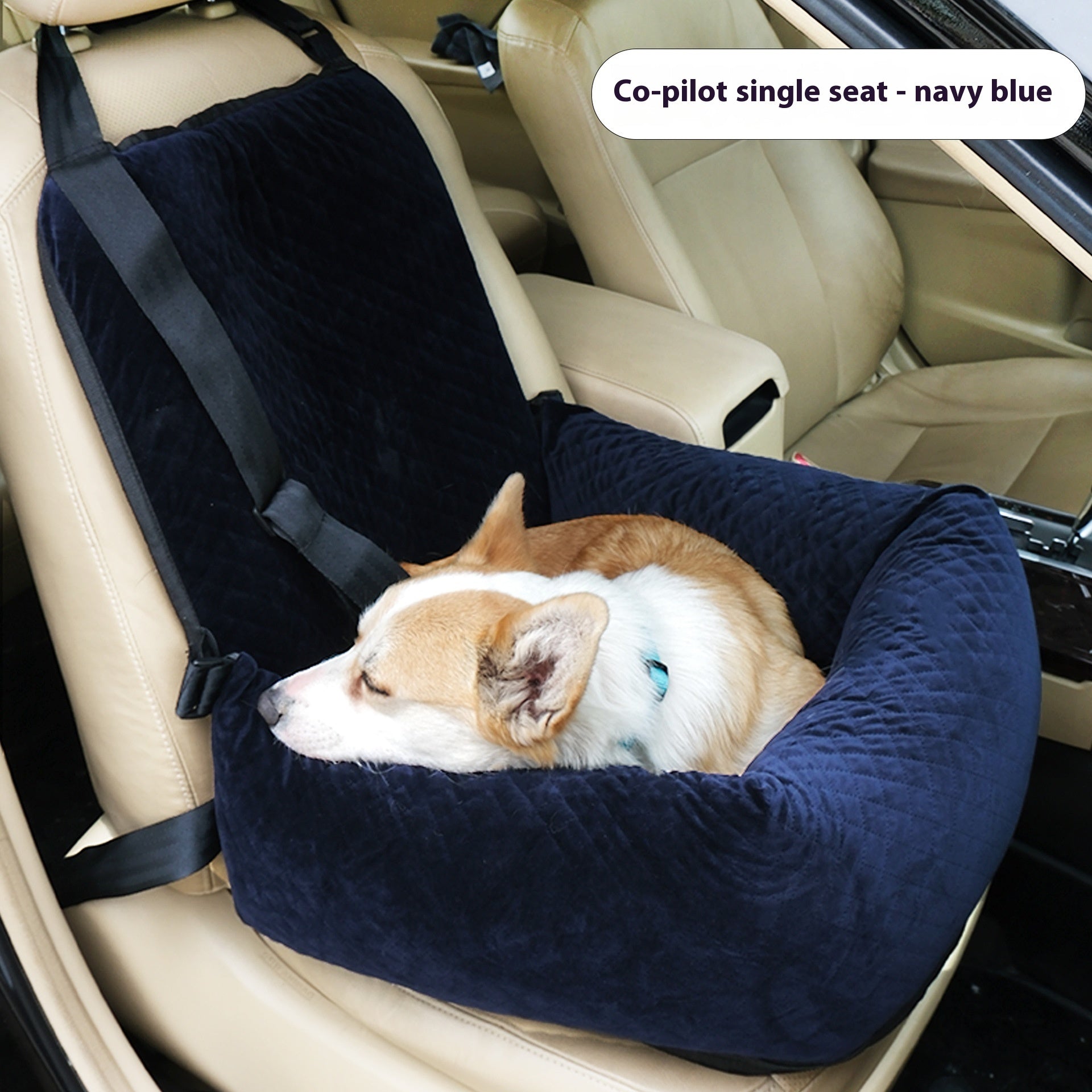 KFX-0512829 Portable Dog Car Seat Cushion - Black Plaid, Gray Plaid, Beige Plaid, Navy Grid, Green Plaid, Coffee Plaid, Pink Plaid - 52x50x58cm