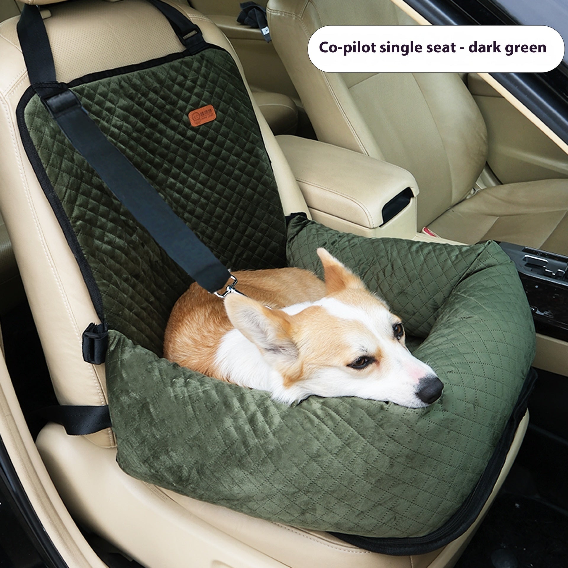 KFX-0512829 Portable Dog Car Seat Cushion - Black Plaid, Gray Plaid, Beige Plaid, Navy Grid, Green Plaid, Coffee Plaid, Pink Plaid - 52x50x58cm