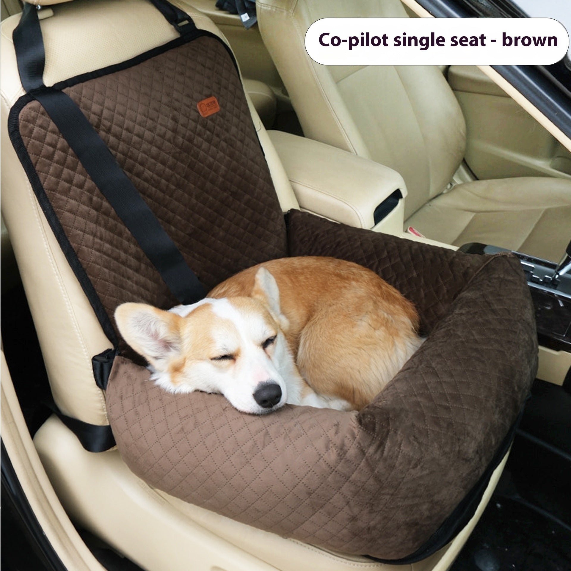 KFX-0512829 Portable Dog Car Seat Cushion - Black Plaid, Gray Plaid, Beige Plaid, Navy Grid, Green Plaid, Coffee Plaid, Pink Plaid - 52x50x58cm