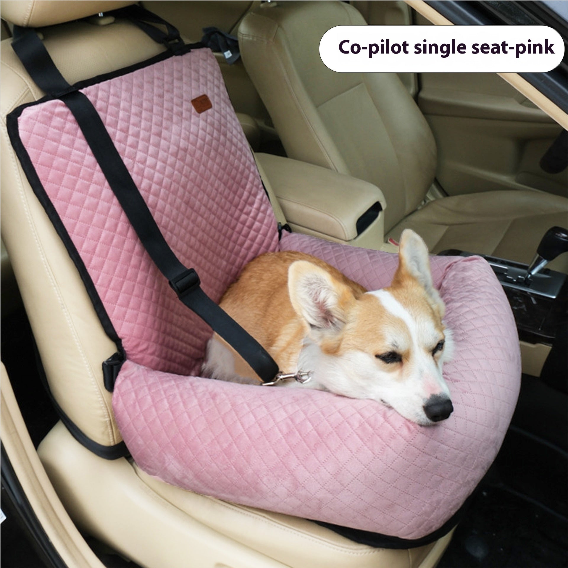 KFX-0512829 Portable Dog Car Seat Cushion - Black Plaid, Gray Plaid, Beige Plaid, Navy Grid, Green Plaid, Coffee Plaid, Pink Plaid - 52x50x58cm