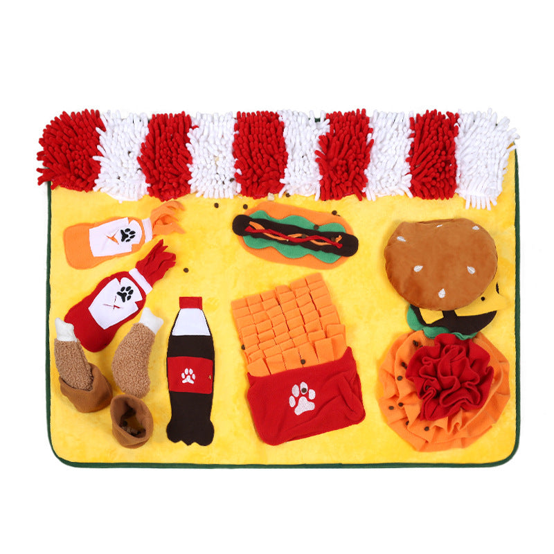 KFX-0514621 Pet Sniffing Training Mat for Dogs and Cats - Chenille Polar Fleece, Non-Slip, 80x60cm