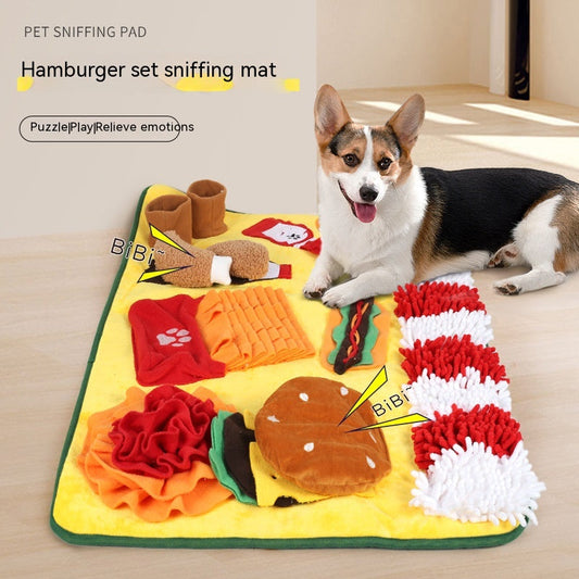 KFX-0514621 Pet Sniffing Training Mat for Dogs and Cats - Chenille Polar Fleece, Non-Slip, 80x60cm