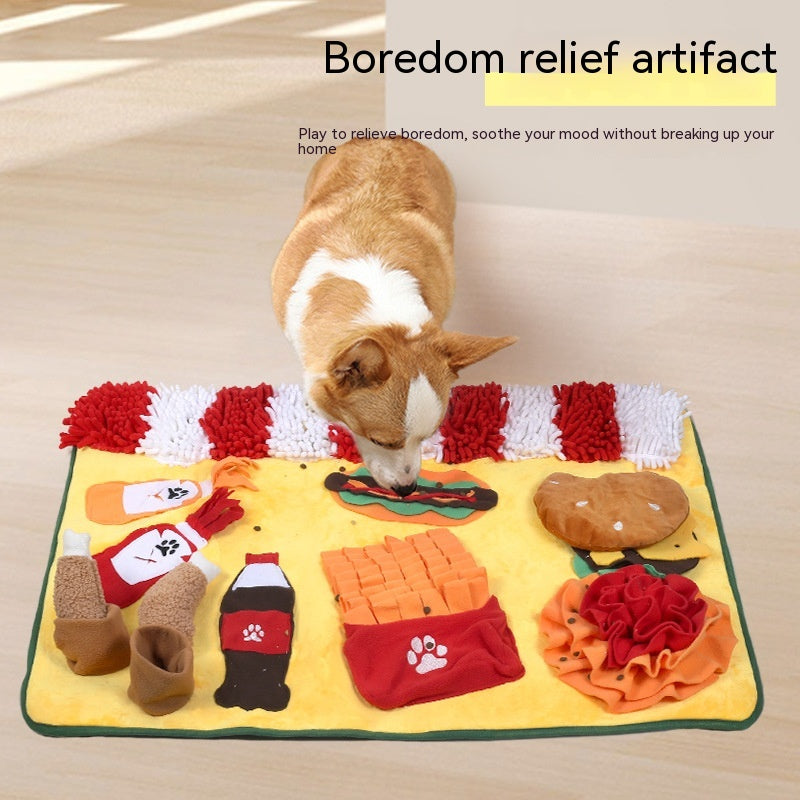 KFX-0514621 Pet Sniffing Training Mat for Dogs and Cats - Chenille Polar Fleece, Non-Slip, 80x60cm