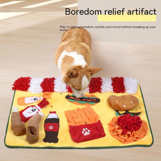 KFX-0514621 Pet Sniffing Training Mat for Dogs and Cats - Chenille Polar Fleece, Non-Slip, 80x60cm