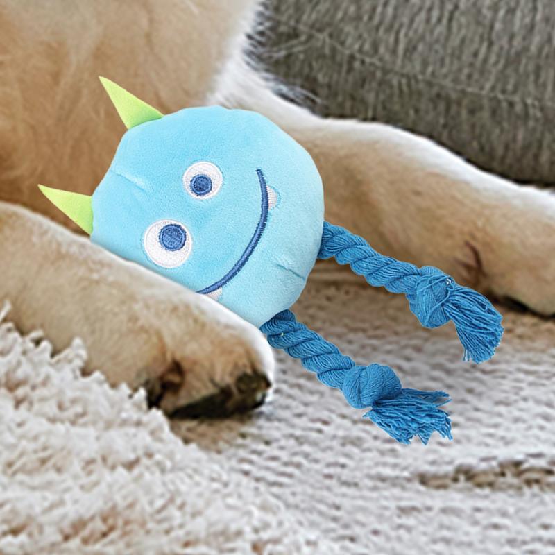 KFX-0515261 Durable Cartoon Dog Squeaky Toy - Chewable Teething with Knot Design, Ideal for Interactive Play and Teeth Cleaning