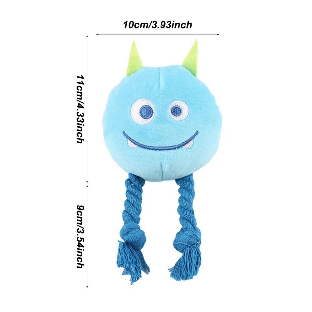 KFX-0515261 Durable Cartoon Dog Squeaky Toy - Chewable Teething with Knot Design, Ideal for Interactive Play and Teeth Cleaning