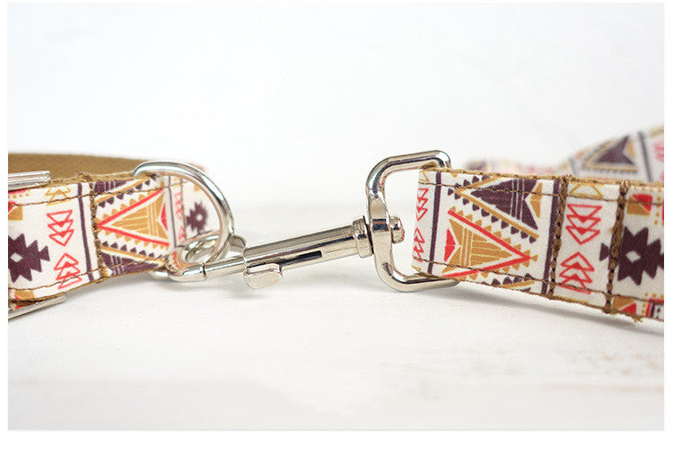 KFX-0515773 Brown Pet Bow Tie Set with Adjustable Leash, Polyester Material, Multiple Sizes Available