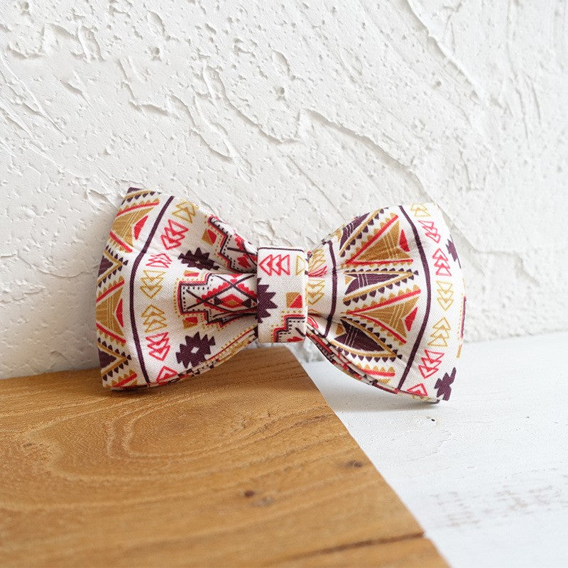 KFX-0515773 Brown Pet Bow Tie Set with Adjustable Leash, Polyester Material, Multiple Sizes Available