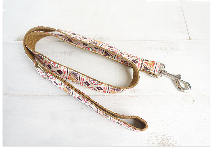KFX-0515773 Brown Pet Bow Tie Set with Adjustable Leash, Polyester Material, Multiple Sizes Available