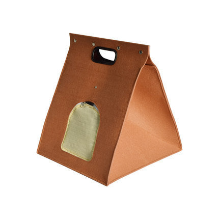 KFX-0517821 Eco-Friendly Wool Felt Pet Cabin for Cats and Dogs - Four Seasons Comfort, Washable, Grey/Brown, 40x40x40cm