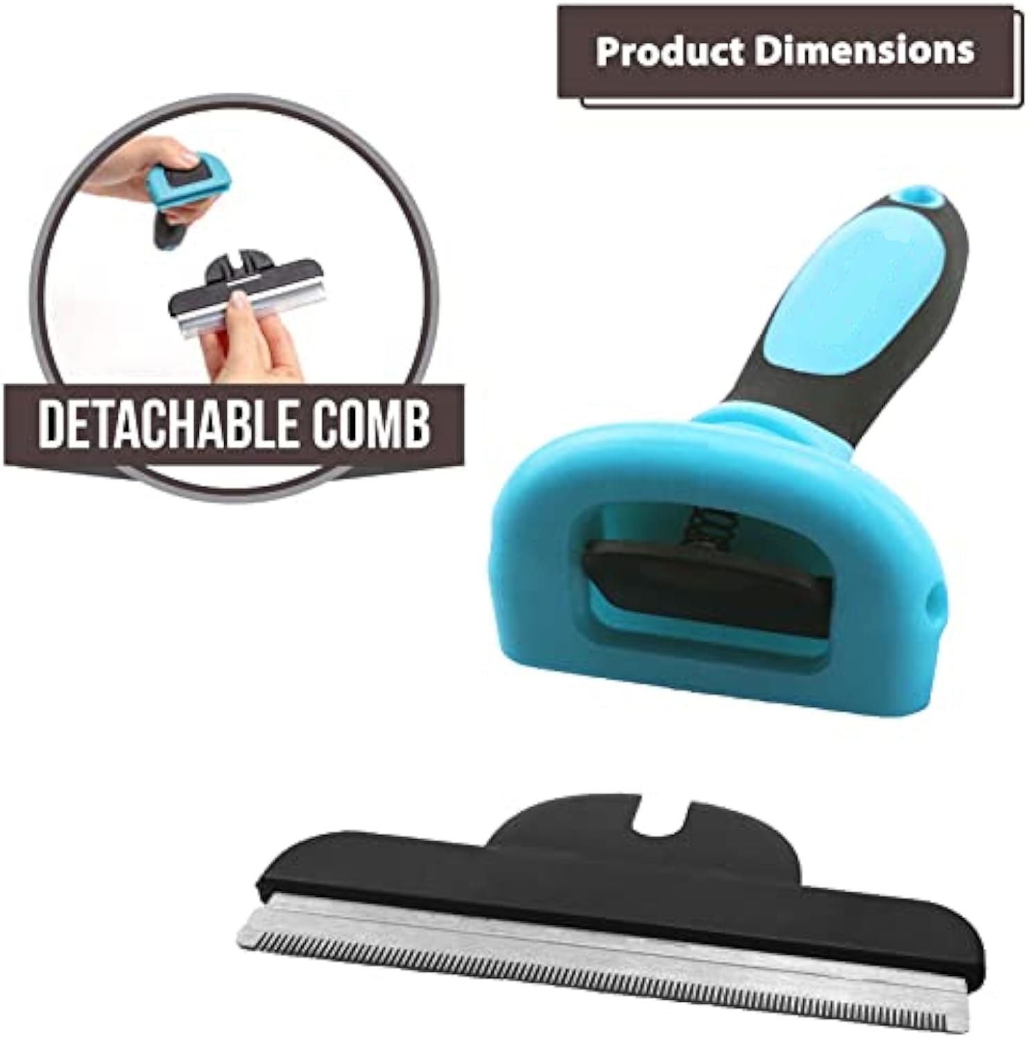 KFX-0521021 Professional Pet De-Shedding Tool for Dogs and Cats - Ergonomic Stainless Steel Brush with Easy Clean Design