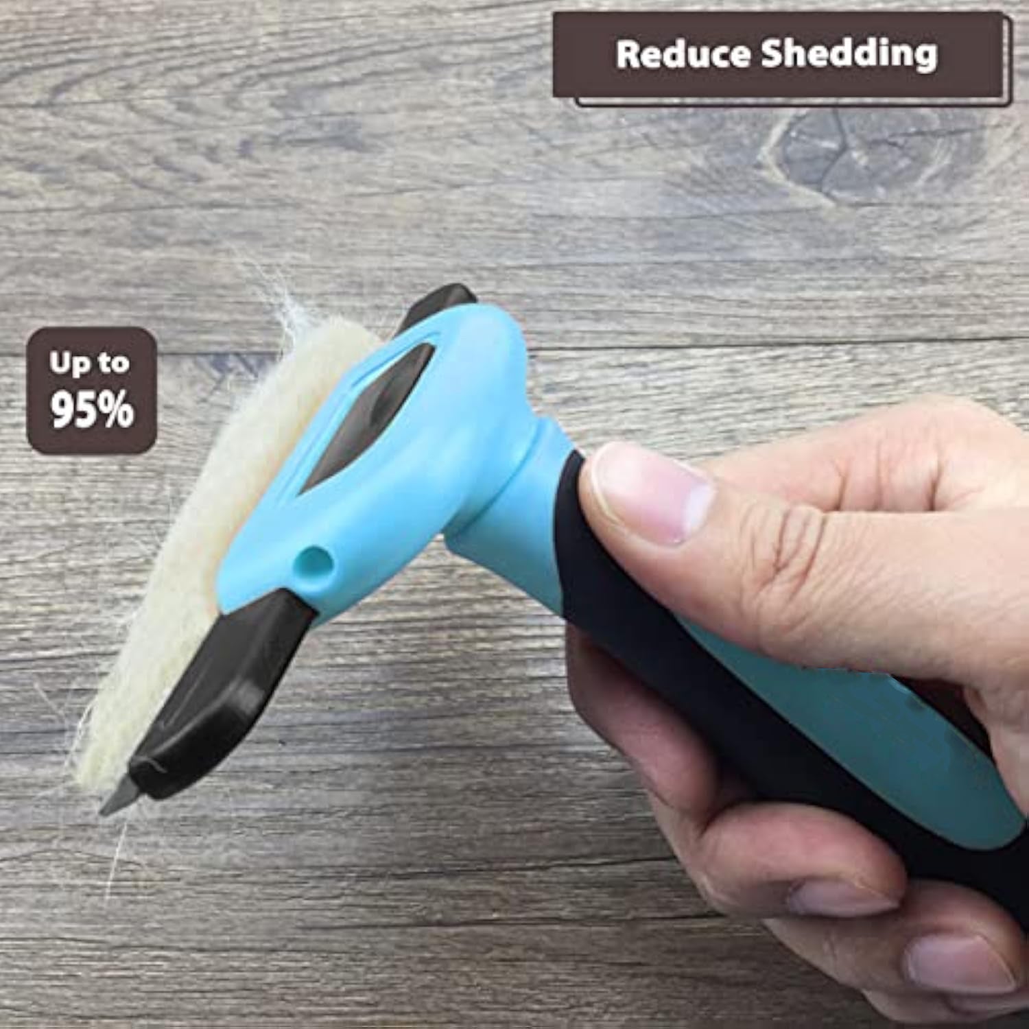 KFX-0521021 Professional Pet De-Shedding Tool for Dogs and Cats - Ergonomic Stainless Steel Brush with Easy Clean Design