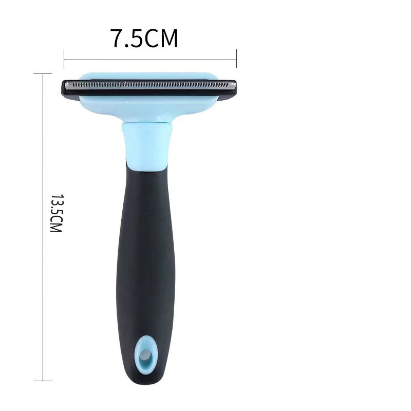 KFX-0521021 Professional Pet De-Shedding Tool for Dogs and Cats - Ergonomic Stainless Steel Brush with Easy Clean Design