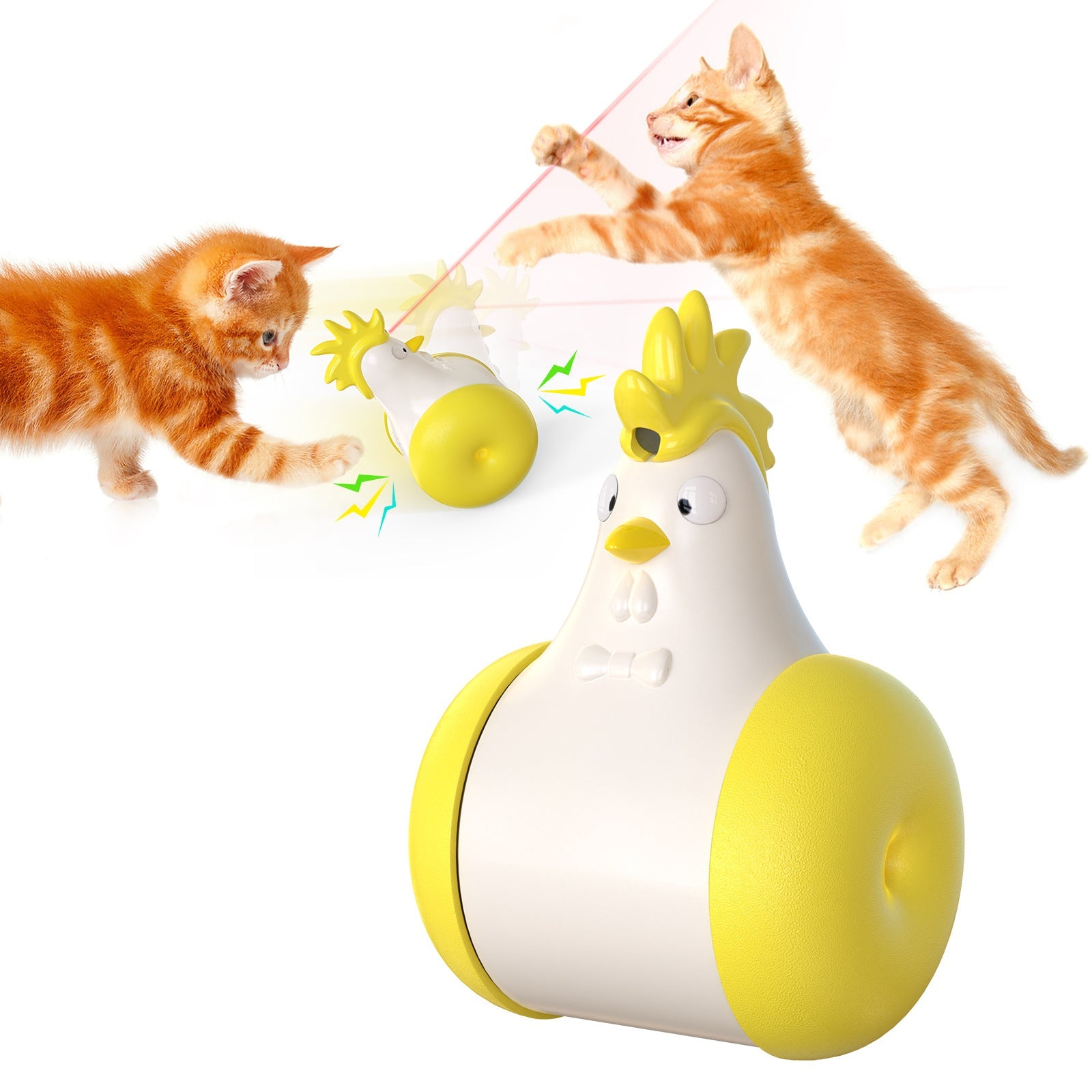KFX-0521149 Interactive Sound-Emitting Laser Electric Tumbler Toy for Cats - Dark Blue