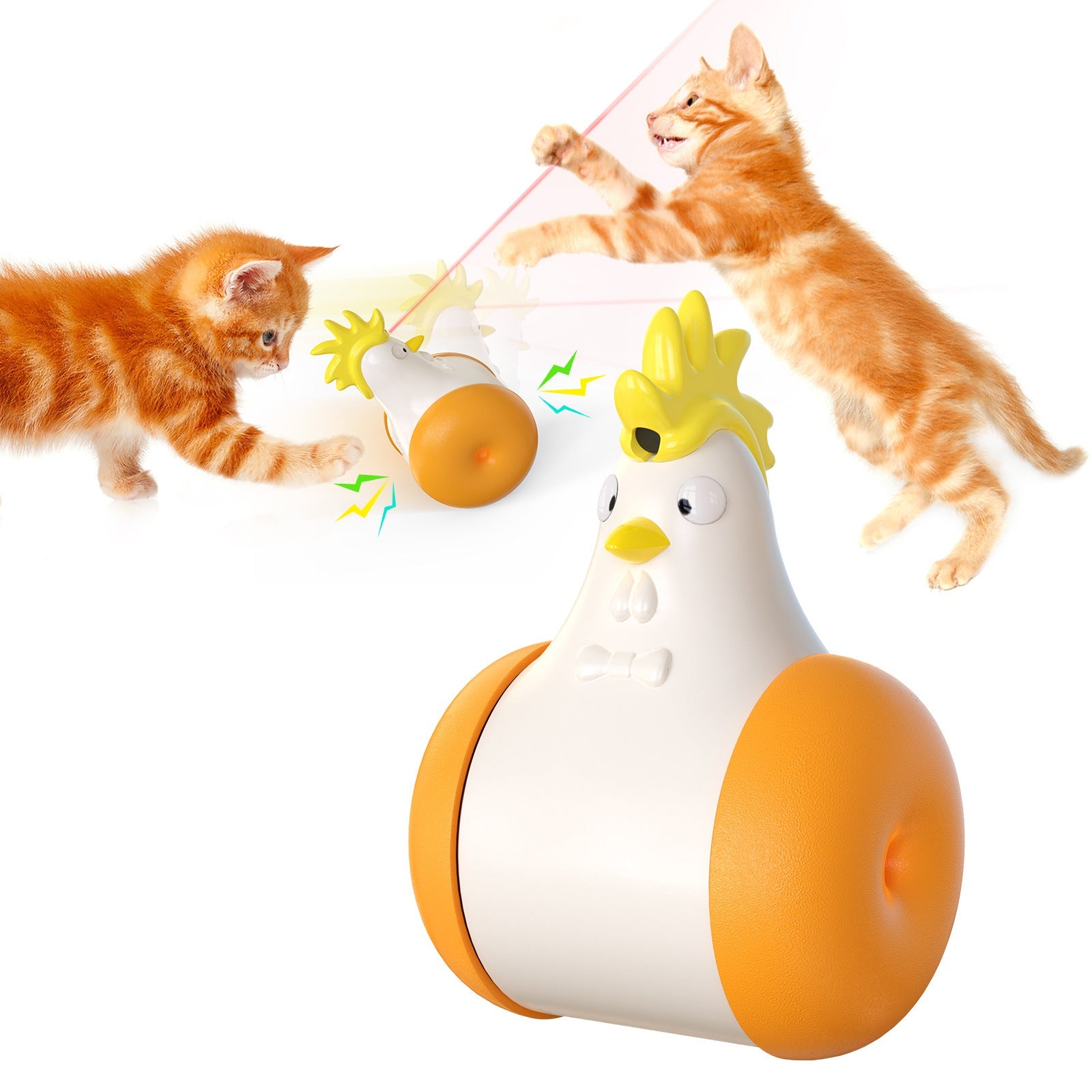 KFX-0521149 Interactive Sound-Emitting Laser Electric Tumbler Toy for Cats - Dark Blue