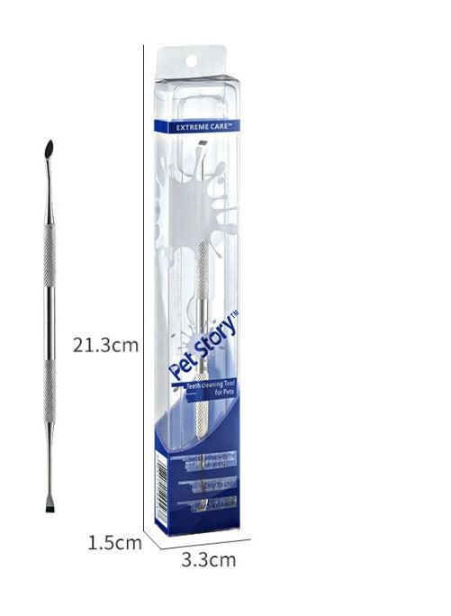 KFX-0521405 Pet Dental Care Tool - Stainless Steel Teeth Cleaning Pen for Tartar and Calculus Removal