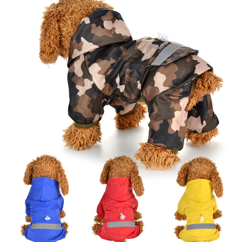 KFX-0521917 Durable Waterproof Pet Poncho with Pocket for All Weather Conditions