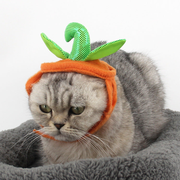 KFX-0523709 Pumpkin Costume Set for Pets with Adjustable Hat and Dress for Halloween