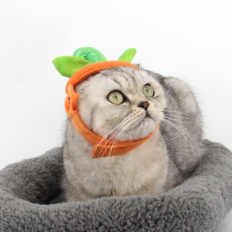 KFX-0523709 Pumpkin Costume Set for Pets with Adjustable Hat and Dress for Halloween
