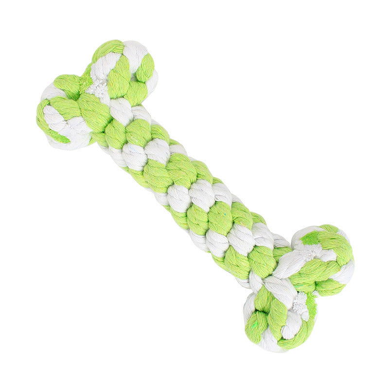 KFX-0524349 Hand-Woven Cotton Rope Bone Toy - Durable 15cm Pet Chew Feature