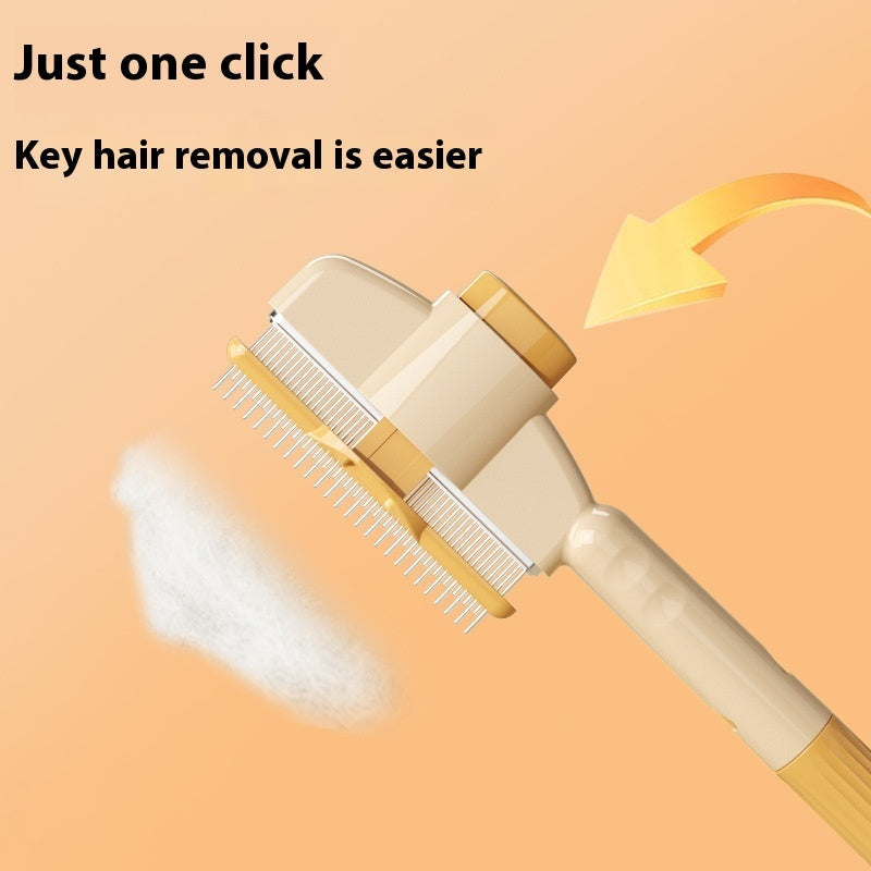 KFX-0525117 Dual-Length Self-Cleaning Pet Comb for Dogs and Cats, Durable Grooming Tool with Rounded Teeth