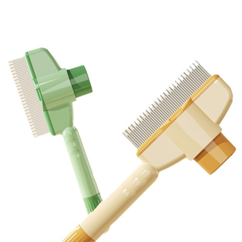 KFX-0525117 Dual-Length Self-Cleaning Pet Comb for Dogs and Cats, Durable Grooming Tool with Rounded Teeth