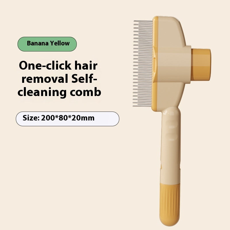 KFX-0525117 Dual-Length Self-Cleaning Pet Comb for Dogs and Cats, Durable Grooming Tool with Rounded Teeth